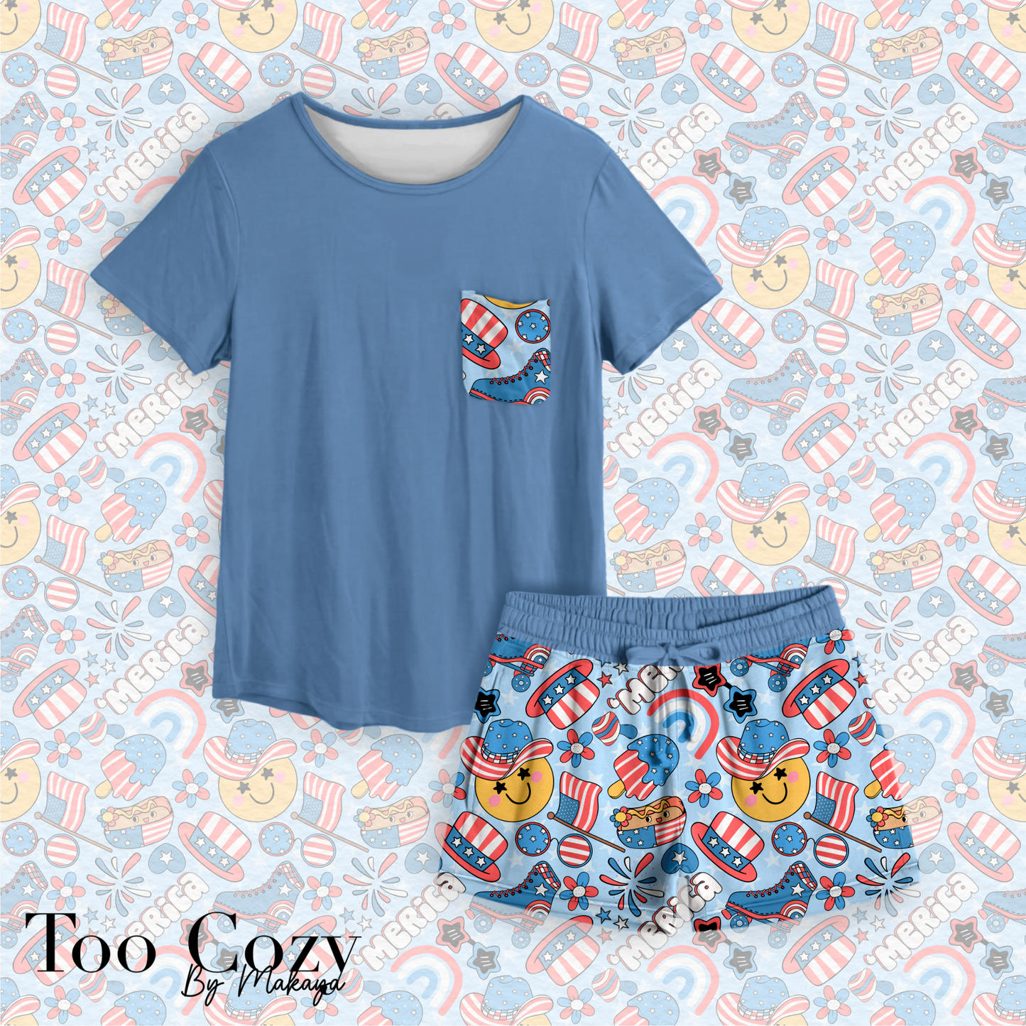 4th Of July Mom Short Set